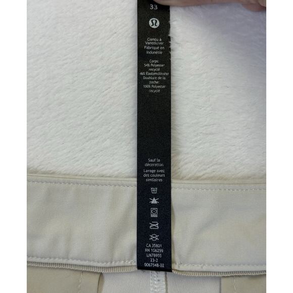 Lululemon ABC Classic-Fit Shorts 7” Warpstreme Beige Men’s Size 33 - Picture 5 of 9
